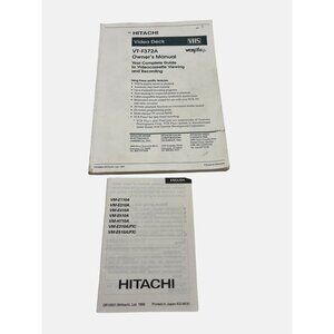 Hitachi VT-F372A VHS Video Deck & VM-E110A Camcorder Owners Manuals 1990s